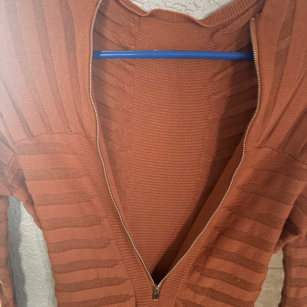 Rust Orange Ribbed Long Dress Medium - Picture 6 of 6